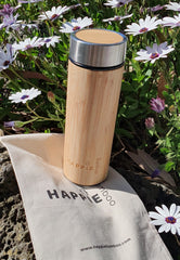 Natural Bamboo / Stainless Steel Drink Bottle - Tea Tumbler 350ml (3 Different Colours)