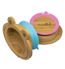 Spill-Free, Natural Bamboo Kids Bowl with Suction and Spoon - Comes in 6 different colours